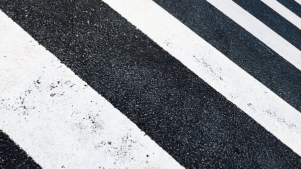 A black and white pedestrian crossing